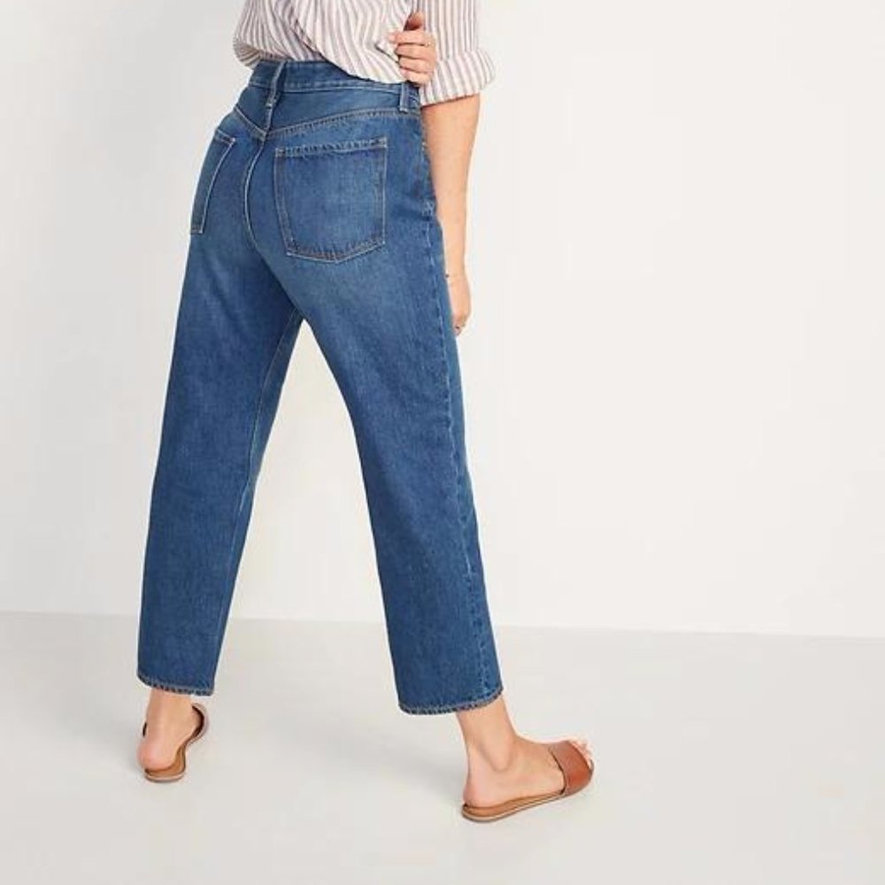 Old Navy High-Waisted Slouchy Straight Cropped Jeans for Women New - Picture 7 of 7